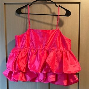 a new day Pink Ruffle Tank Top